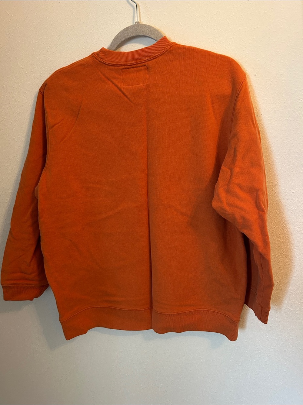 Abercrombie & Fitch Orange Crewneck Sweatshirt with Athletic Logo - Picture 3 of 3